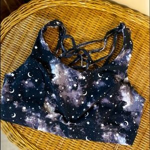 Torrid Size 0 Sports Bra Galaxy Criss Cross